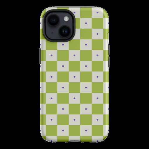 Checkers Lime with Lilac Matte Case