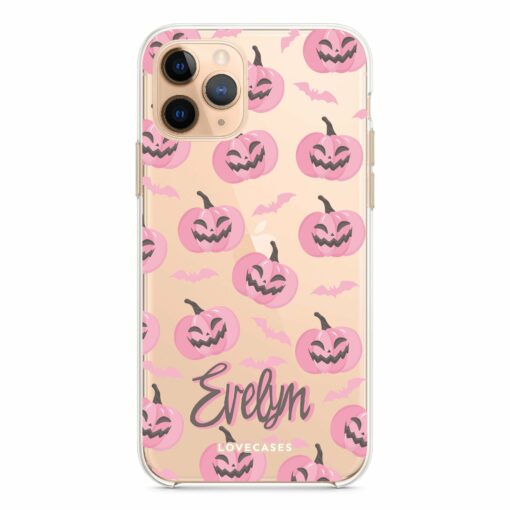 Personalised Pink Halloween Pumpkin Phone Case