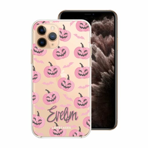 Personalised Pink Halloween Pumpkin Phone Case