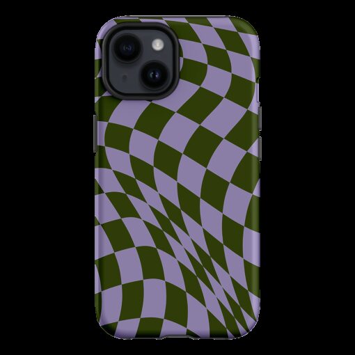 Wavy Check Forest on Lilac Matte Case