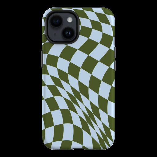 Wavy Check Forest on Sky Matte Case