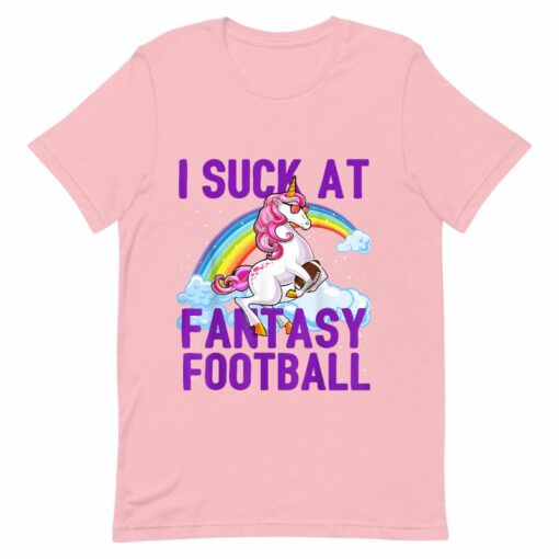 I Suck at Fantasy Football Unicorn Rainbow Loser Shirt