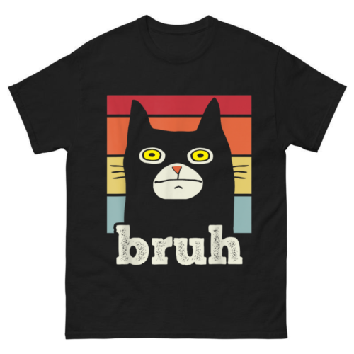 Meme saying Bruh with Cat Greetings Teens Shirt
