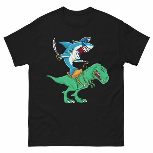 Shark Riding Dinosaur Shirt