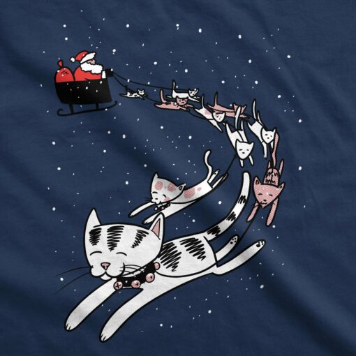 Cats In Christmas Sleigh Men’s Tshirt