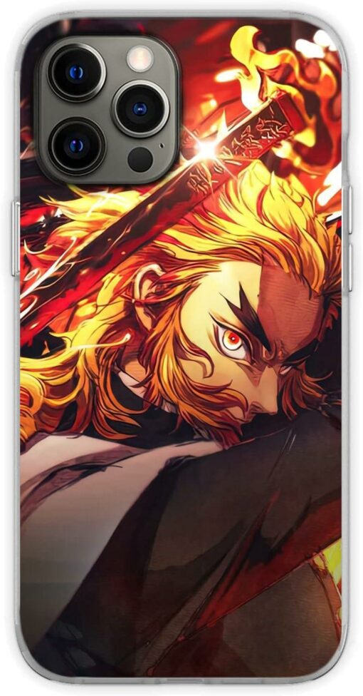 Demon Slayer Phone Case Anime Fire Kyojuro Rengoku