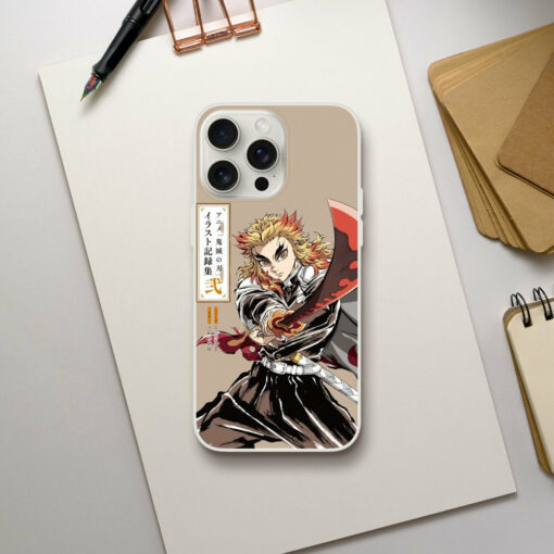 Demon Slayer Phone Case Rengoku Cream Color Cute Character