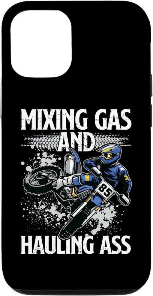 Dirt Bike Phone Case Mixing Gas And Hauling Ass Vintage