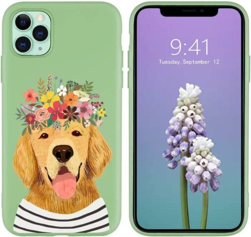 Dog On Phone Case Dog And Flowers