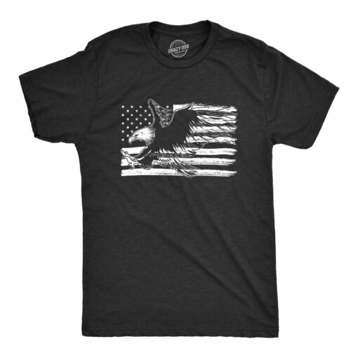 Eagle Over Grunge Flag Men’s Tshirt