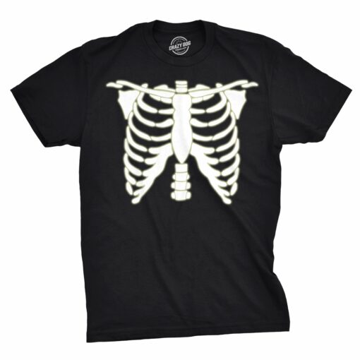 Glowing Skeleton Rib Cage Halloween Men’s Tshirt