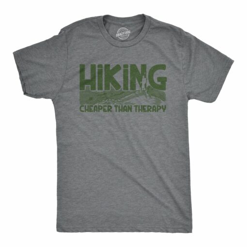 Hiking Cheaper Than Therapy Men’s Tshirt