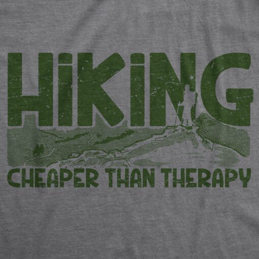 Hiking Cheaper Than Therapy Men’s Tshirt