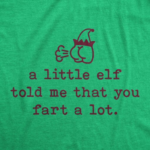 Mens A Little Elf Told Me That You Fart A Lot Tshirt Funny Christmas Santa Claus Graphic Tee