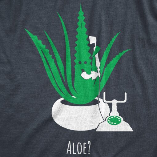 Mens Aloe Phone Call T Shirt Funny Sarcastic Plant Greeting Graphic Novelty Tee For Guys