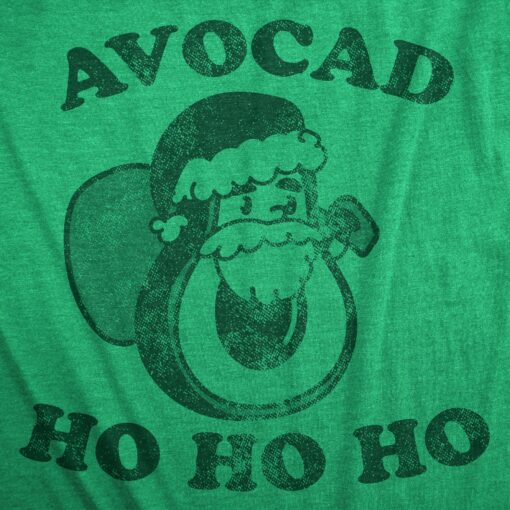 Mens Avocad Ho Ho Ho T Shirt Funny Xmas Avocado Santa Claus Tee For Guys