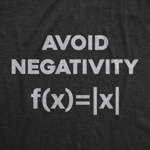 Mens Avoid Negativity T Shirt Funny Nerdy Math Formula Function Joke Tee For Guys