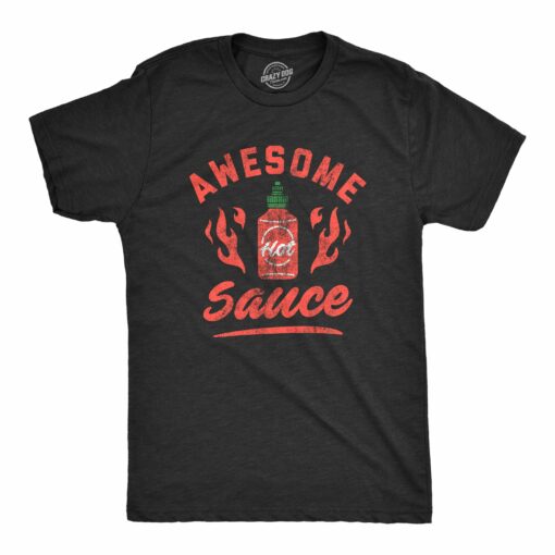 Mens Awesome Sauce T Shirt Funny Saying Cool Nerdy Tee Fun Joke for Foodie