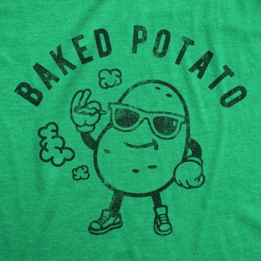 Mens Baked Potato Tshirt Funny 420 Marijuana Weed Graphic Novelty Tee For Stoner