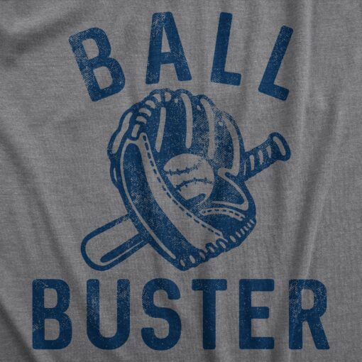 Mens Ball Buster T Shirt Funny Sarcastic Baseball Bat Joke Tee For Guys
