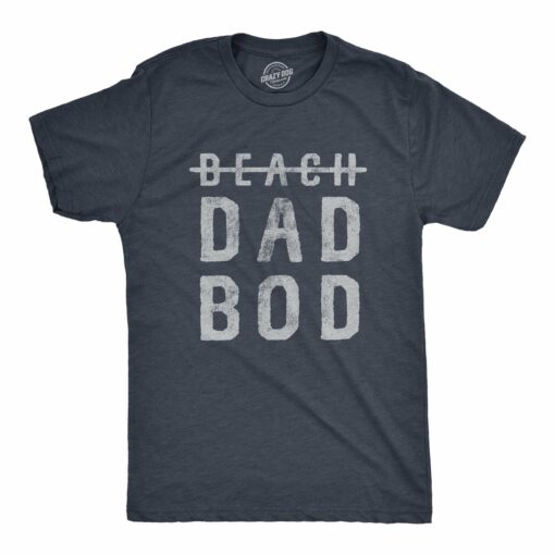 Mens Beach Dad Bod T Shirt Funny Sarcastic Father’s Day Fitness Out Of Shape Novetly Tee For Guys