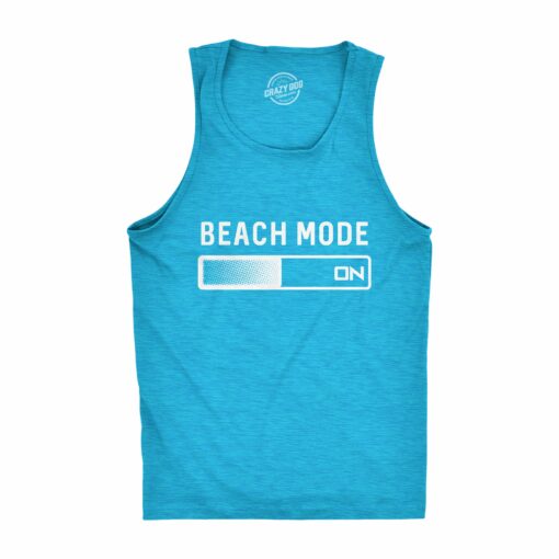 Mens Beach Mode Fitness Tank Funny Vacation Holiday Travel Summer Graphic Novelty Tanktop