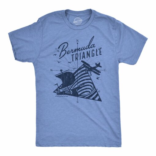 Mens Bermuda Triangle T Shirt Funny Vintage Retro Graphic Novelty Tee For Men