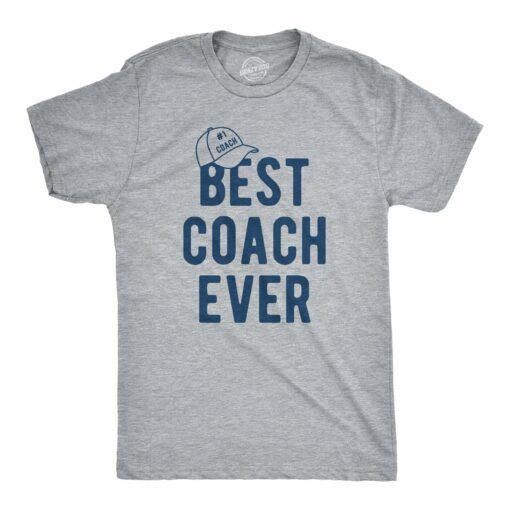 Mens Best Coach Ever Tshirt Funny Number One Sports Coaching Graphic Novelty Tee For Guys