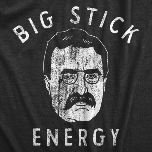 Mens Big Stick Energy T Shirt Funny Theodore Roosevelt Policy Joke Tee For Guys