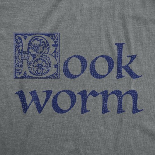 Mens Book Worm T Shirt Funny Literature Reading Lovers Tee For Guys