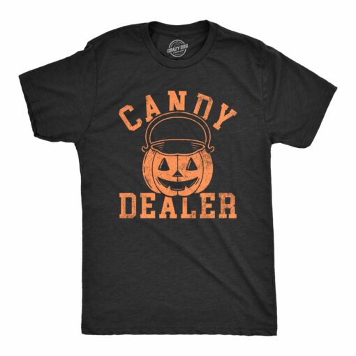 Mens Candy Dealer T Shirt Funny Halloween Trick Or Treat Candies Joke Tee For Guys