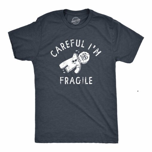 Mens Careful Im Fragile T Shirt Funny Xmas Gingerbread Cookie Joke Tee For Guys