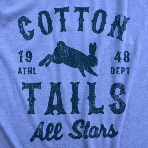 Mens Cotton Tails All Stars T Shirt Funny Easter Sunday Bunny Team Tee For Guys