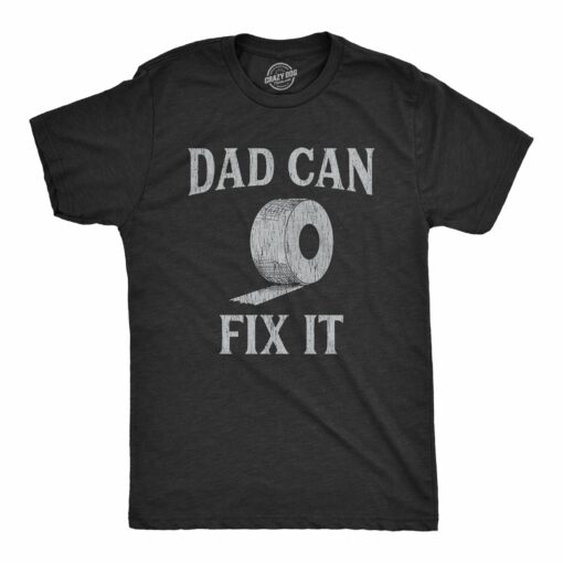 Mens Dad Can Fix It T shirt Funny Duct Tape Father’s Day Graphic Novelty Tee