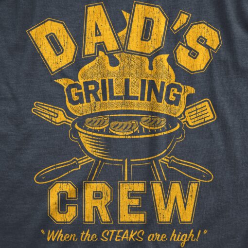 Mens Dads Grilling Crew T Shirt Funny Fathers Day Gift Cookout Barbeque Tee For Guys