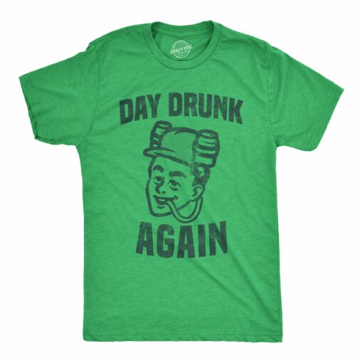 Mens Day Drunk Again T shirt Funny St Patricks Day Party Beer Saint Patricks Top