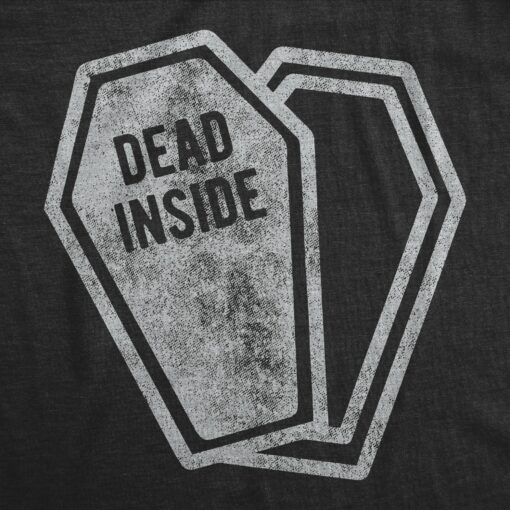 Mens Dead Inside Tshirt Funny Halloween Costume Party Coffin Graphic Novelty Tee
