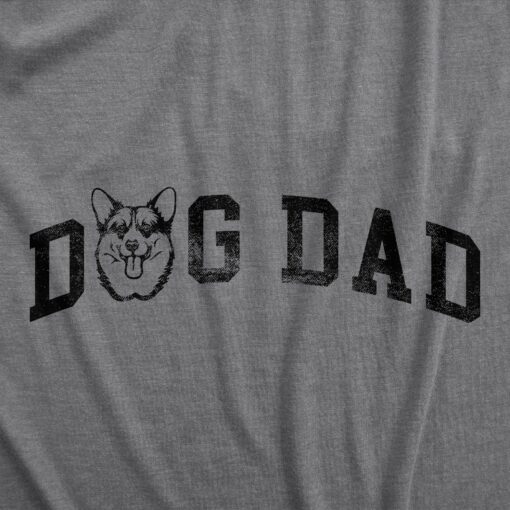 Mens Dog Dad Corgi T Shirt Funny Cute Puppy Pet Corgis Lovers Tee For Guys