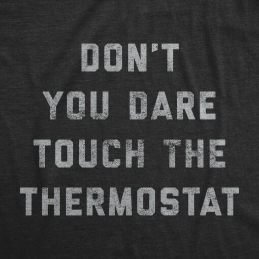 Mens Don’t You Dare Touch The Thermostat Tshirt Funny Always Cold Freezing Temperature Graphic Tee