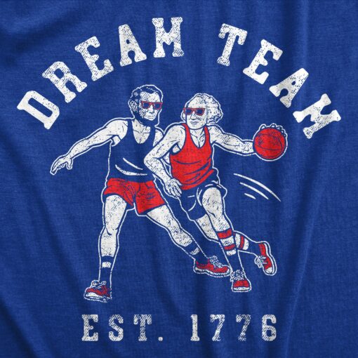 Mens Dream Team 1776 T Shirt Funny George Washington Abe Lincoln Graphic Tee For Guys
