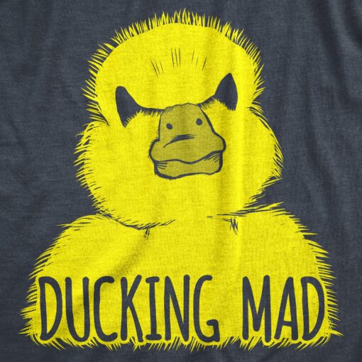 Mens Ducking Mad T Shirt Funny Angry Yellow Duck Tee For Guys