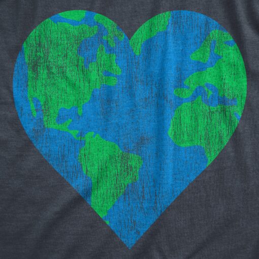 Mens Earth Heart T Shirt Funny Awesome Earth Day Nature Lovers Tee For Guys