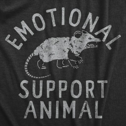 Mens Emotional Support Animal T Shirt Funny Mean Possum Joke Tee For Guys