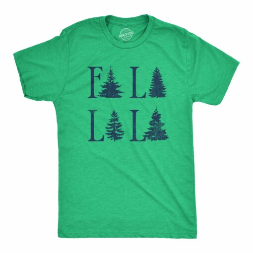 Mens Fa La La La T Shirt Funny Xmas Carol Tree Tee For Guys