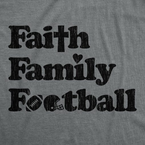 Mens Faith Family Football Tshirt Cute Religion Church Suday Ritual Sports Graphic Tee
