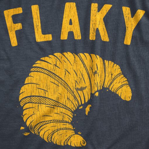 Mens Flaky Tshirt Funny Croissant Crumbs Novelty Food Graphic Tee For Guys