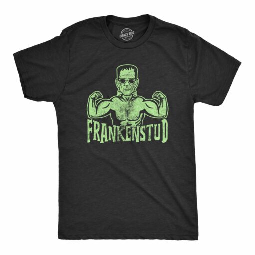 Mens Frankenstud Tshirt Funny Fitness Workout Frankenstein Halloween Graphic Tee