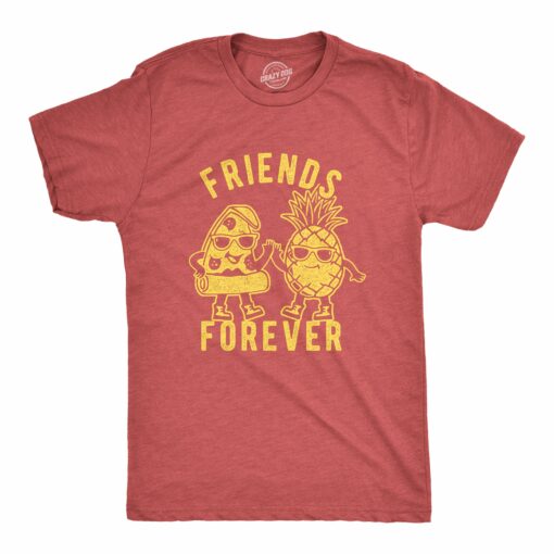 Mens Friends Forever Pizza And Pineapple Tshirt Funny Novelty Food Graphic Tee For Men