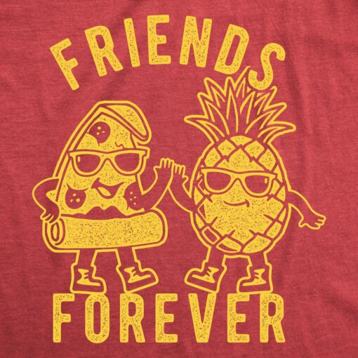 Mens Friends Forever Pizza And Pineapple Tshirt Funny Novelty Food Graphic Tee For Men