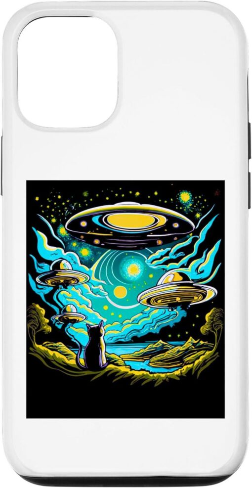 Van Gogh Phone Case Funny Cat Ufo Alien Starry Night